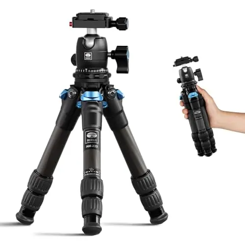 SIRUI carbon fiber mini tabletop tripod with Arca-Swiss ballhead