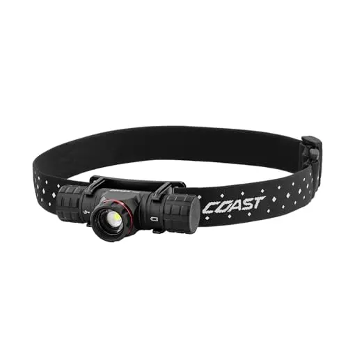 Coast XPH30R black headlamp with adjustable focus ring and magnetic tailcap