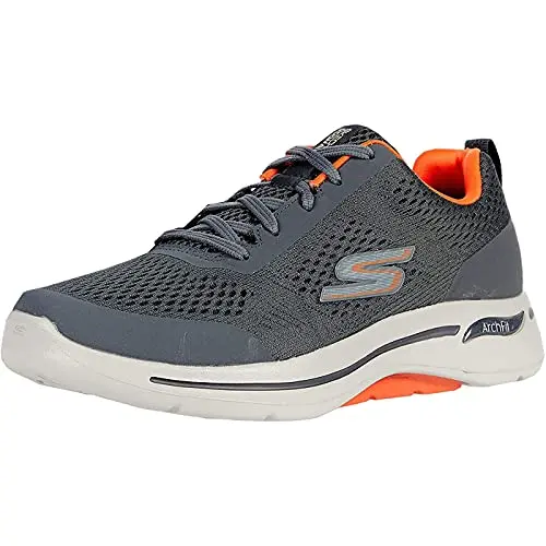 Skechers Go Walk Arch Fit Idyllic sneaker in charcoal and orange