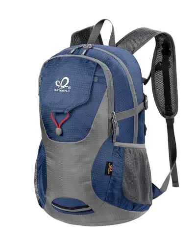 WATERFLY 30L Lightweight Packable Hiking Backpack folded and unfolded