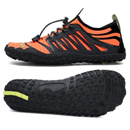 UBFEN Water Shoes in orange with a sporty design