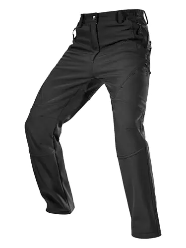 FREE SOLDIER men's fleece-lined cargo hiking pants for cold weather