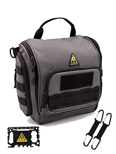T.O.M HORIZONS tactical toiletry bag with MOLLE straps and clear pockets
