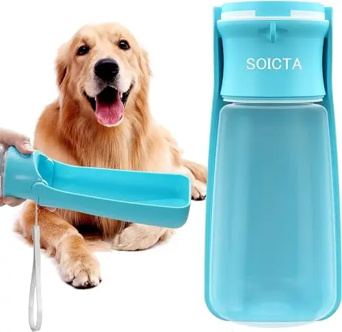 SOICTA blue foldable portable water bottle for dogs and small animals