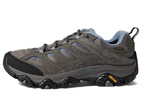 Merrell women's Moab 3 waterproof hiking shoe on a gravel path