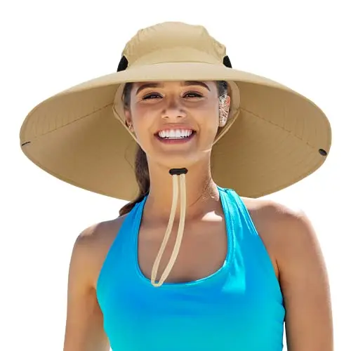 Leotruny waterproof bucket hat with a very wide brim and mesh panels