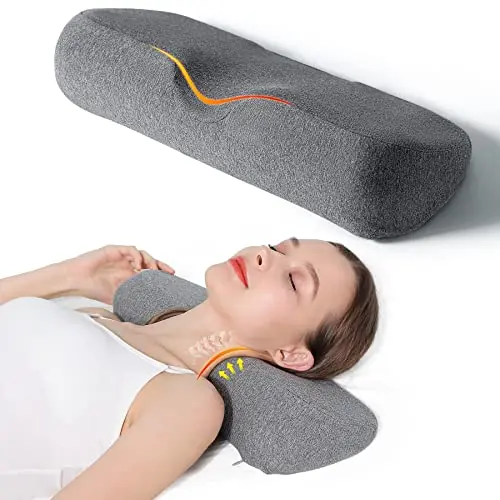 Cozyhealth dark grey cylindrical neck roll pillow