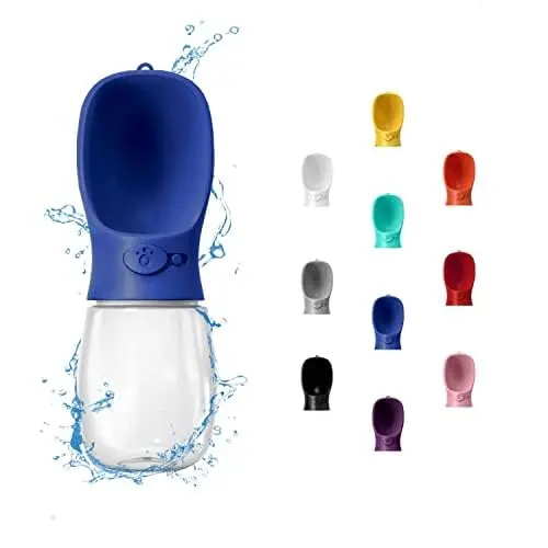 WePet navy blue plastic portable dog water dispenser
