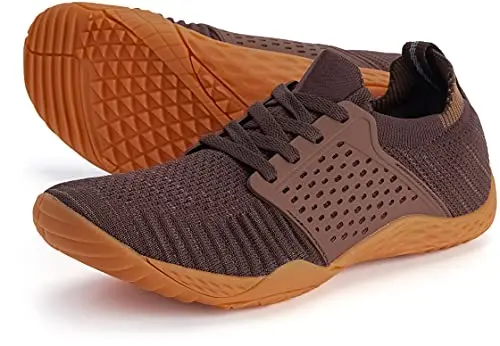 WHITIN women's brown minimalist zero-drop trail running sneakers
