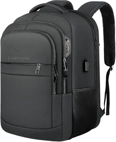 Lapsouno large backpack open showing many compartments