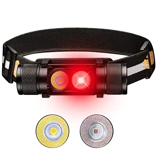 77outdoor headlamp with white and deep 660nm red light