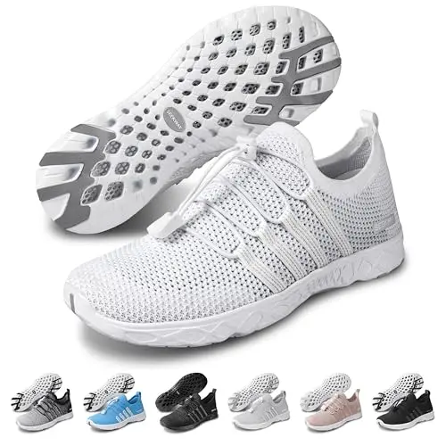 SEEKWAY AE051 water shoes in white, resembling tennis shoes