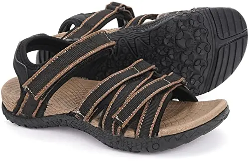 WHITIN Women's Hiking Sandals with arch support and adjustable hooks