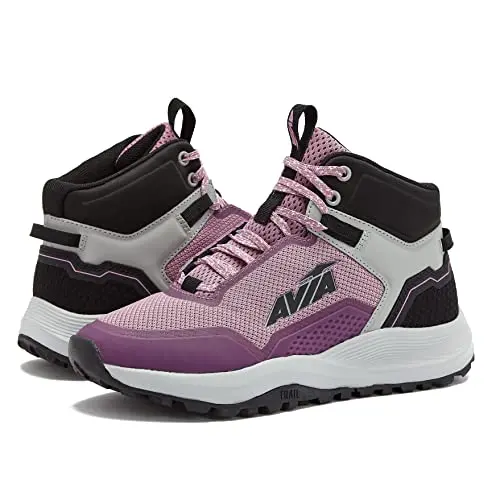 Avia Grit Sport mid-top hiking boots in black and purple