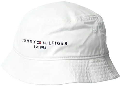 Tommy Hilfiger men's classic white cotton bucket hat