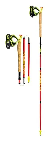 LEKI Ultratrail FX.One Carbon collapsible trekking poles in red and black