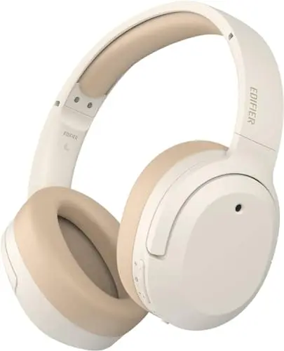 Edifier W820NB Plus hybrid active noise cancelling headphones in ivory color