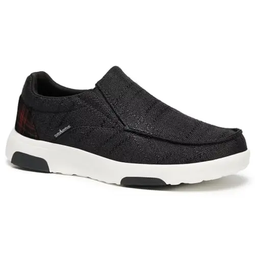 OrthoComfoot Women's Canvas Orthopedic Loafers in black