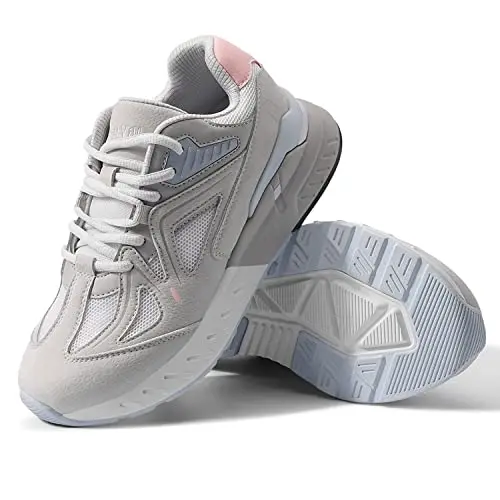 FitVille women's extra wide walking sneakers in pink