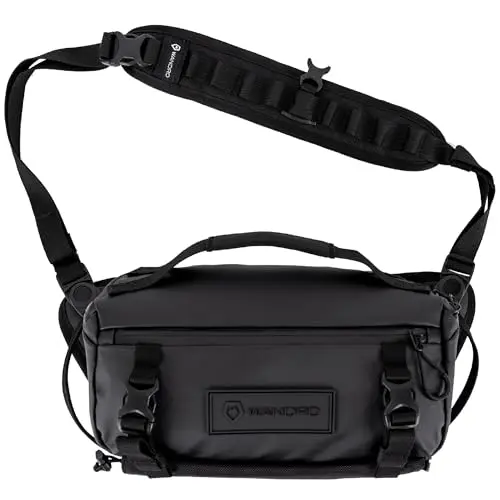 WANDRD ROGUE camera sling bag in black, showing its sleek design and compartments