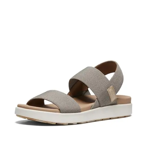KEEN Elle Backstrap wedge sandals in brindle and birch colors