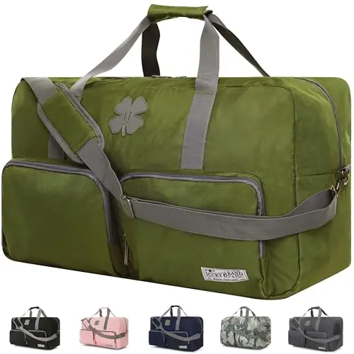 Lucky large green foldable travel duffel bag