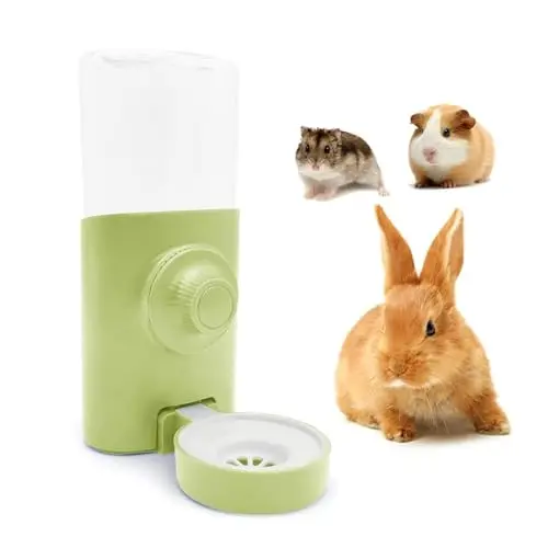 septillar green plastic hanging water bottle with sipper tube for rabbits and small animals