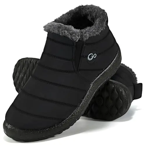 ALICEGANA Women's slip-on ankle snow booties