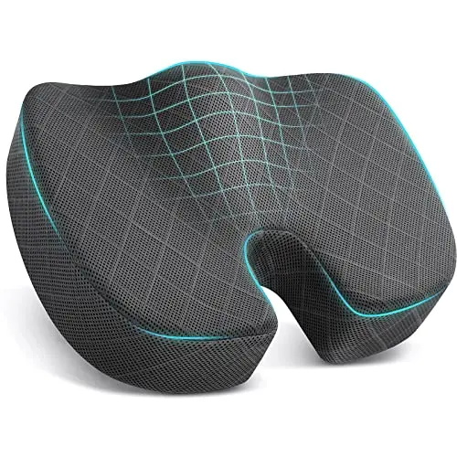 TushGuard grey memory foam seat cushion with handle