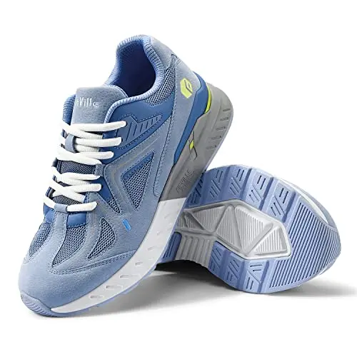 FitVille Women's Extra Wide Walking Shoes in Light Blue