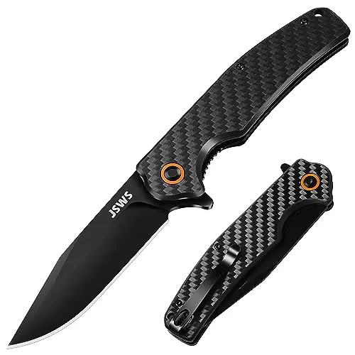 JSWS carbon fiber handle folding tactical pocket knife