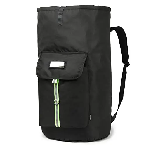 SUOVOCK black laundry backpack with drawstring closure and front pocket