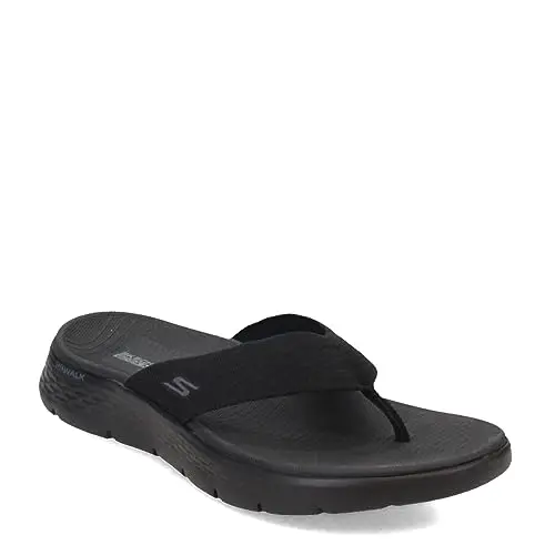 SKECHERS GO WALK FLEX thong sandal in black