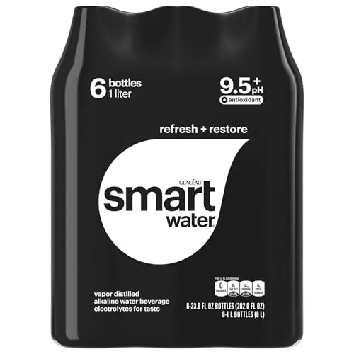 Smartwater Alkaline water bottle with antioxidant label