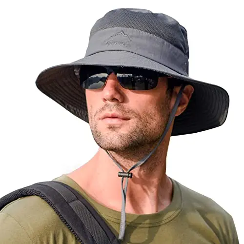 Rosoz simple foldable wide brim bucket hat for sun protection