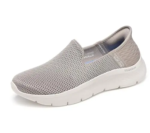 Skechers Women's Hands Free Slip-Ins Go Walk Flex-Relish Sneaker in Taupe and Blue