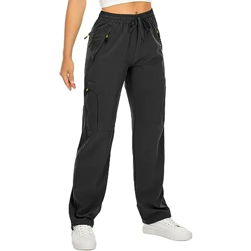 Women's capri length hiking pants showing roll-up knee feature