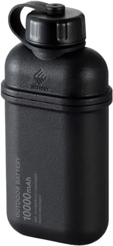 ELECOM NESTOUT black rugged 10000mAh power bank with carabiner