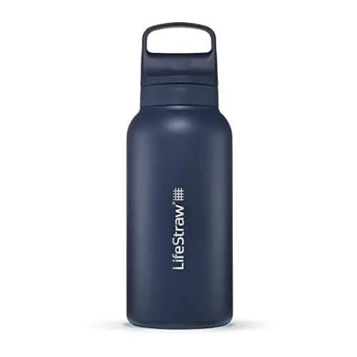 LifeStraw Go Series Insulated Stainless Steel Water Filter Bottle in Aegan Sea color