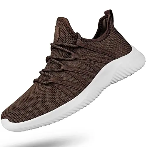 Feethit Womens Slip On Running Shoes in Brown