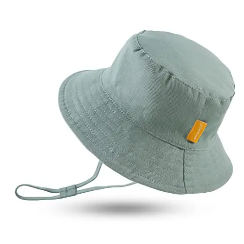 JANGANNSA green cotton bucket hat for baby