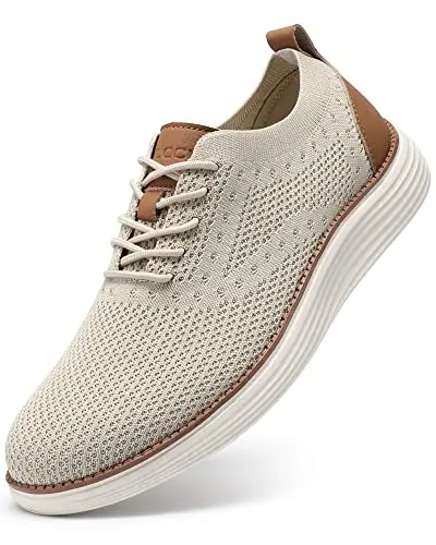 VILOCY men's lace-up casual dress sneakers for walking and business occasions