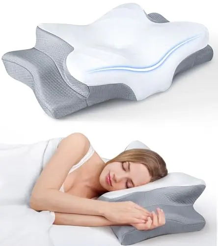 Cozyplayer grey adjustable cervical pillow with six contour zones
