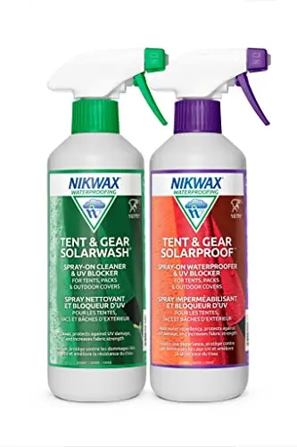 Nikwax Tent & Gear SolarWash and SolarProof duo pack bottles
