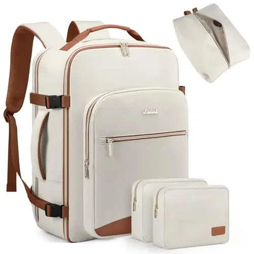 LOVEVOOK 40L waterproof carry-on backpack with packing cubes