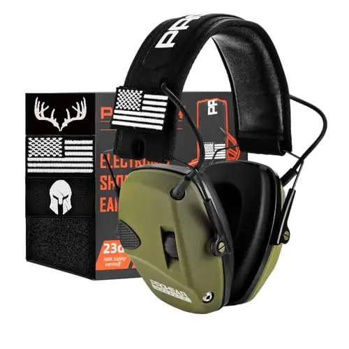PROHEAR green electronic shooting earmuffs with 4x amplification