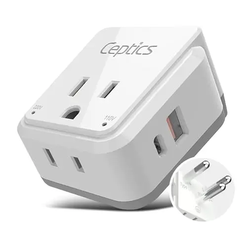 Ceptics Thailand Travel Adapter Set with USB ports and voltage indicator