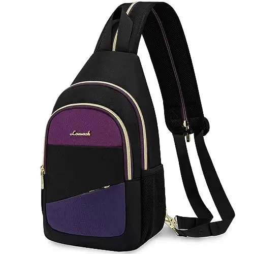 LOVEVOOK sling backpack in black, showing backpack and crossbody modes