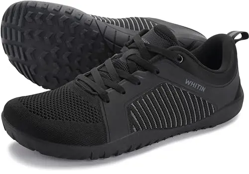 WHITIN men's extra wide barefoot minimalist trail running shoe in black