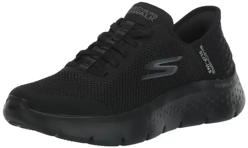 Skechers Women's Go Walk Flex slip-on walking shoe in black with a sleek design